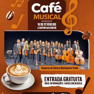 16/02/2025 - O Primeiro Café Musical do Ano no Museu da Música é marcado pela apresentação da Orquestra de Câmara Municipal de Timbó